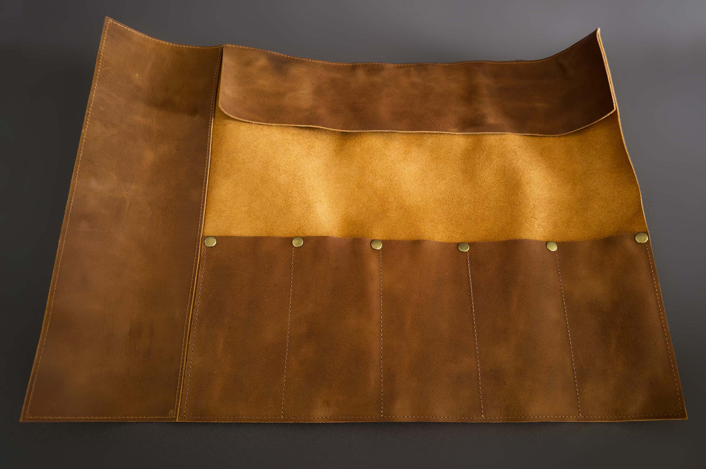 porta cuchillos de cuero abierto Dearwood