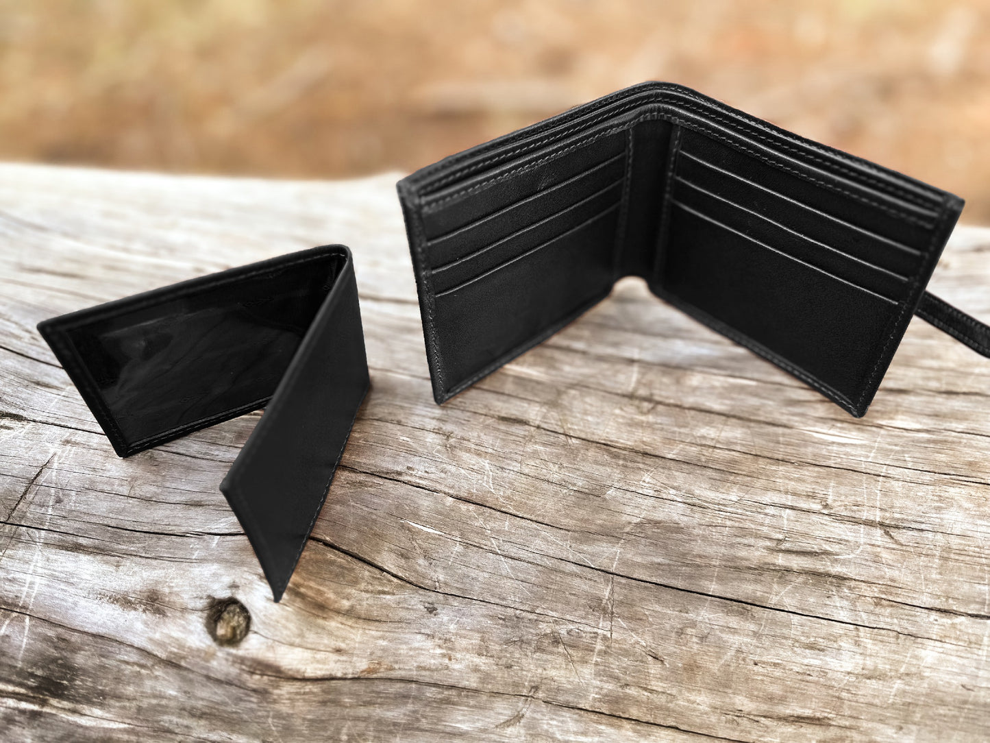 Billetera Hombre cuero clasica negra Dearwood con pasador y tarjetero