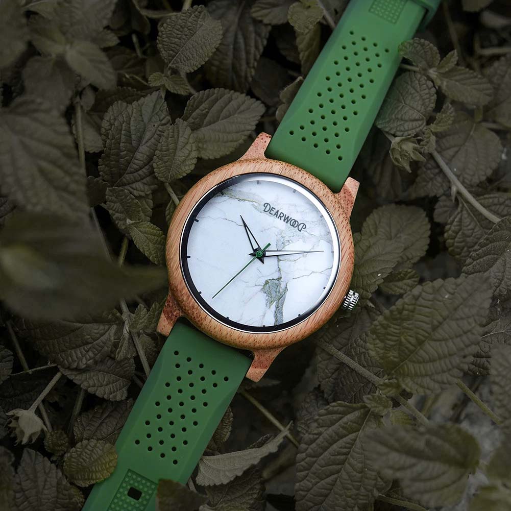 Reloj marmol verde dearwood vista superior