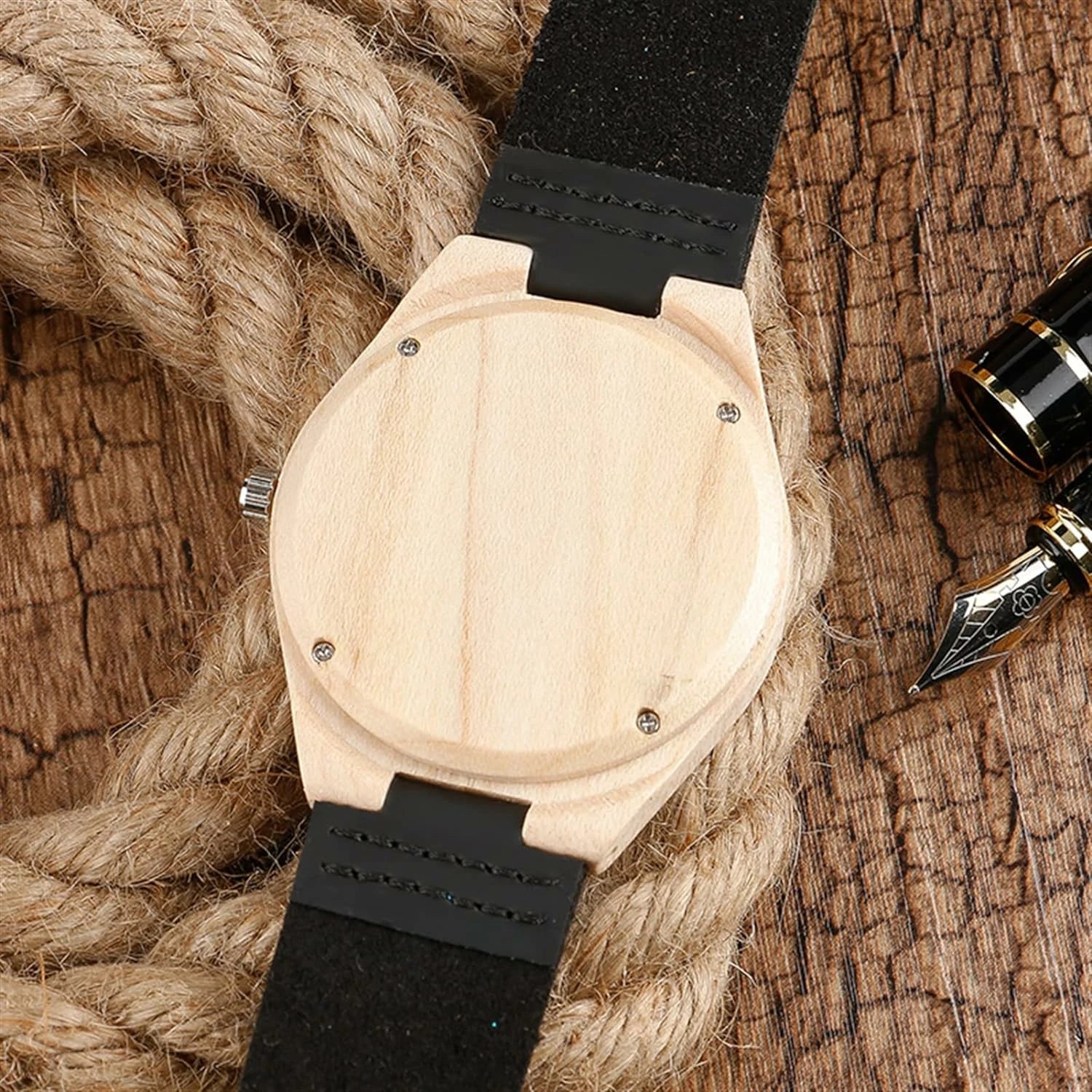 Reloj de madera Dearwood Ivory Tapa trasera