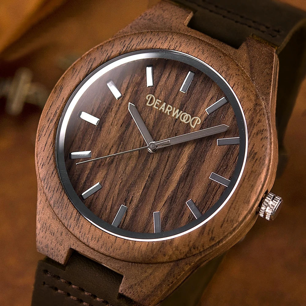 Reloj de madera Dearwood vista superior