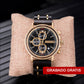 reloj de madera Chrono dorado