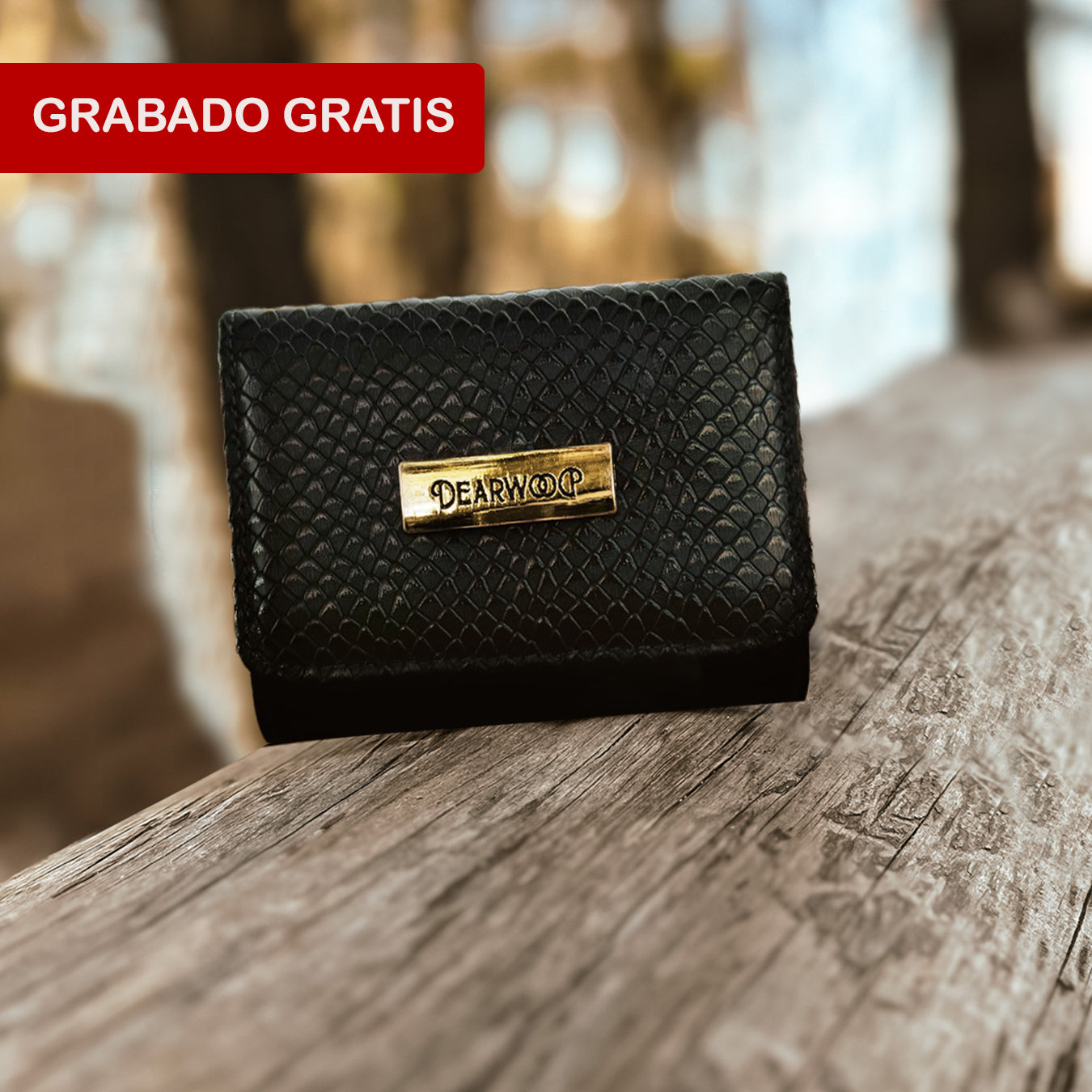 Billetera Mujer 100% Cuero Negro Pequeña