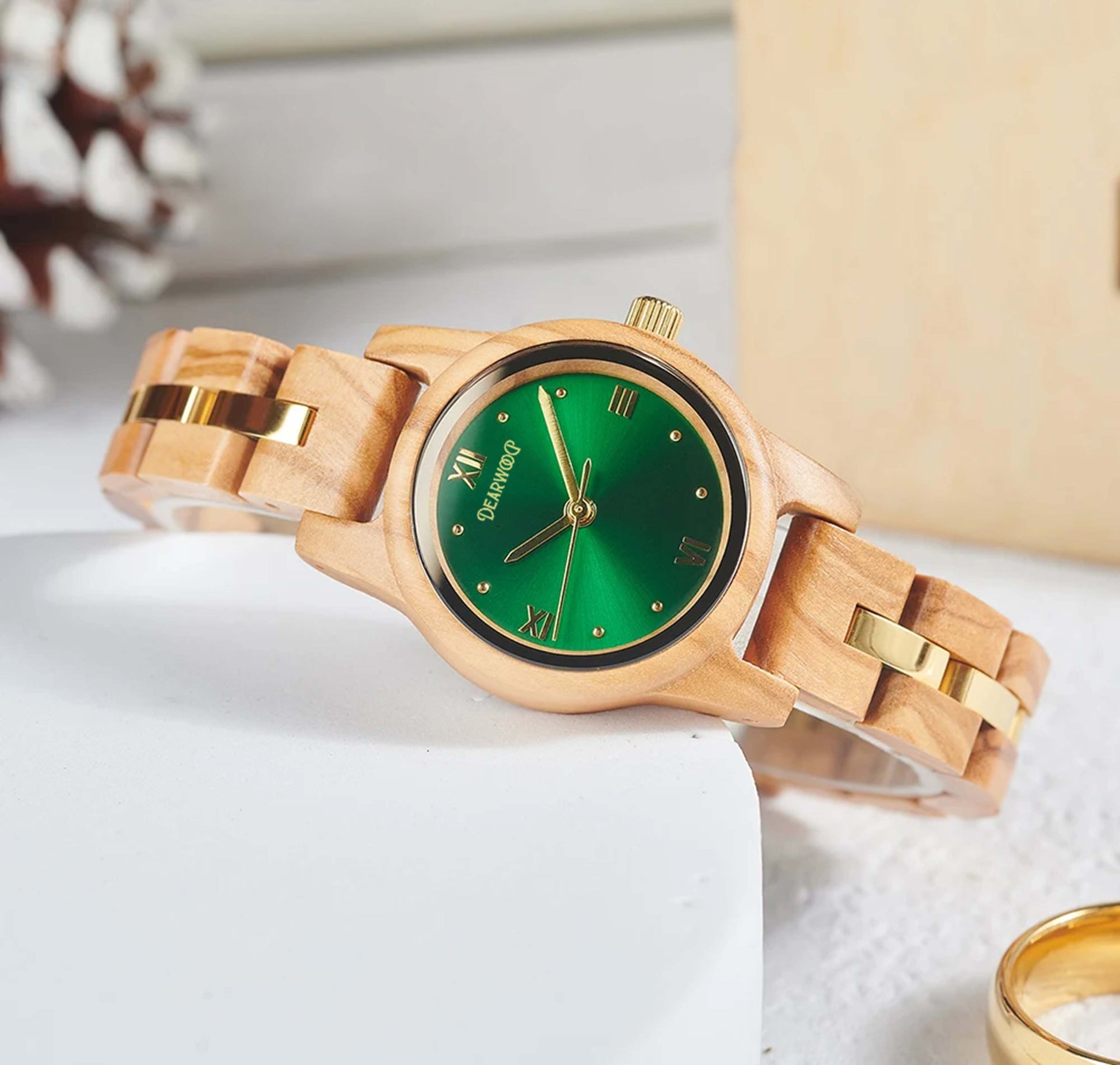 reloj de madera dearwood jade costado