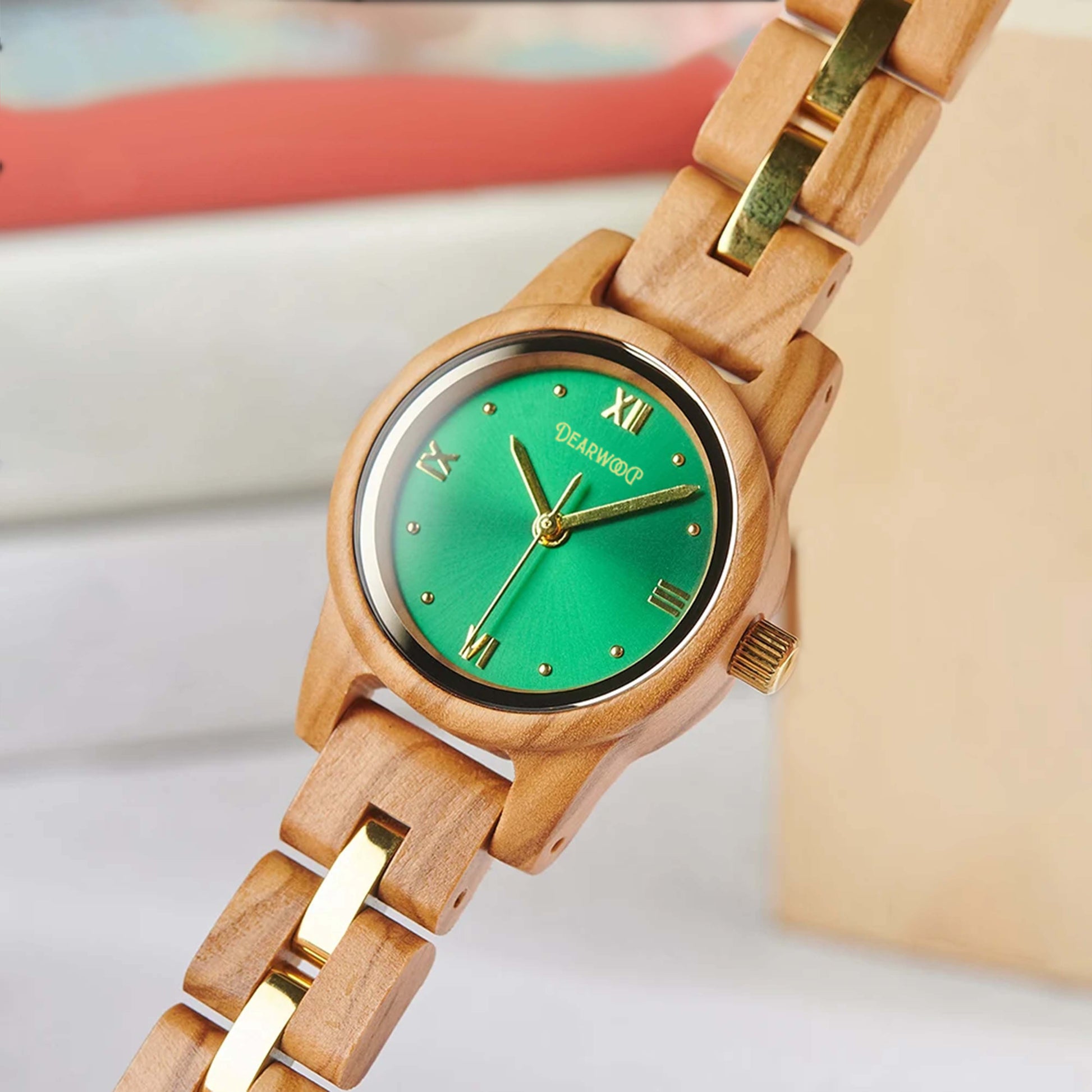 reloj de madera dearwood jade extendido