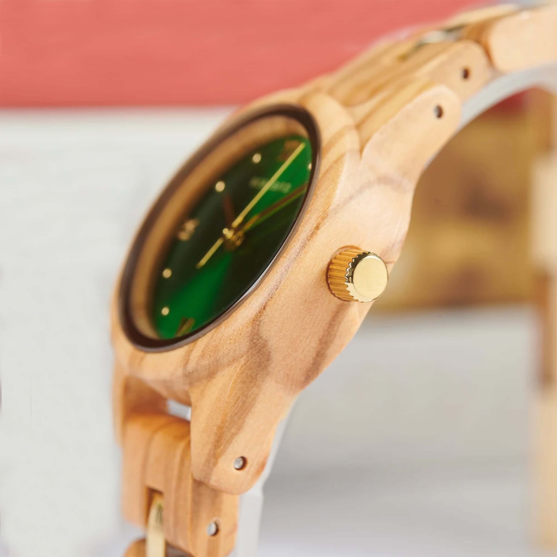 reloj de madera dearwood jade vista lateral