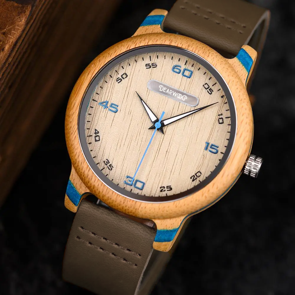 Reloj digital con aspecto de madera RV150