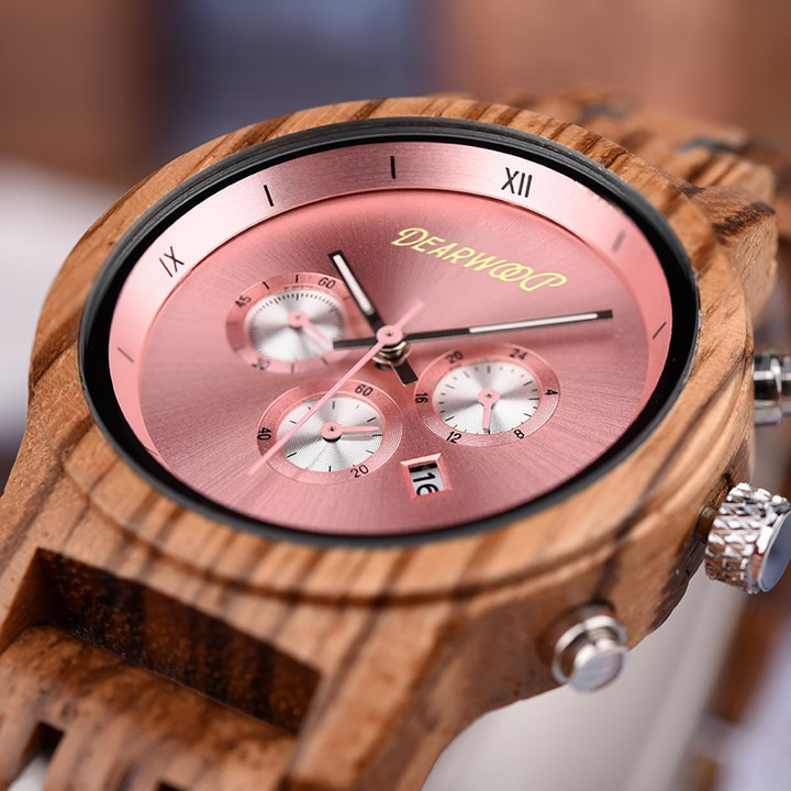 Reloj de madera sakura dearwood detalle dial