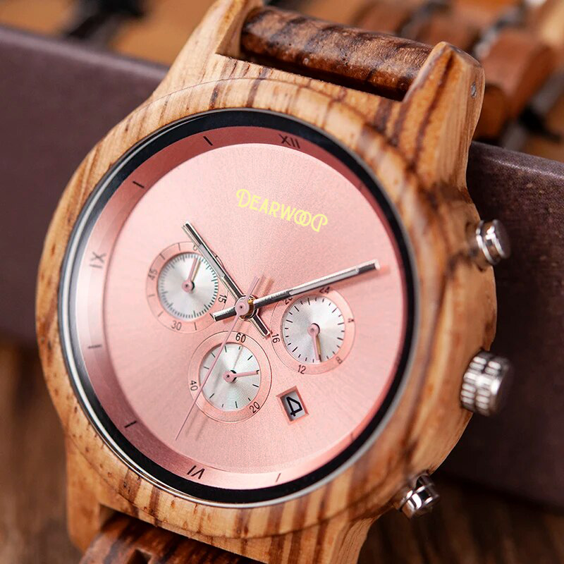 reloj de madera sakura dearwood detalles dial