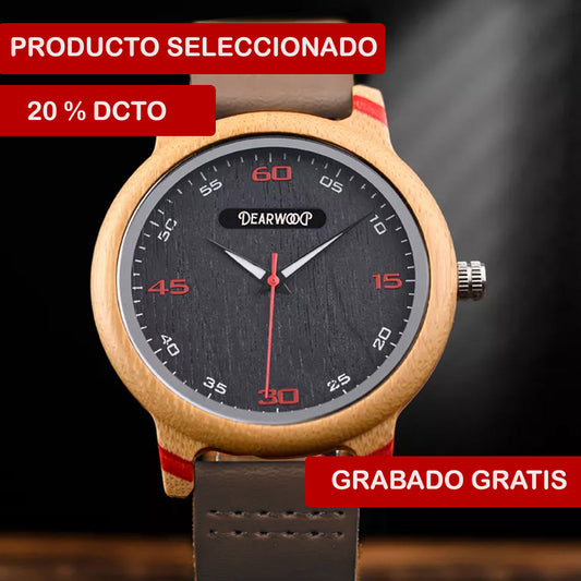 Reloj de madera Caoba Rojo Dearwood