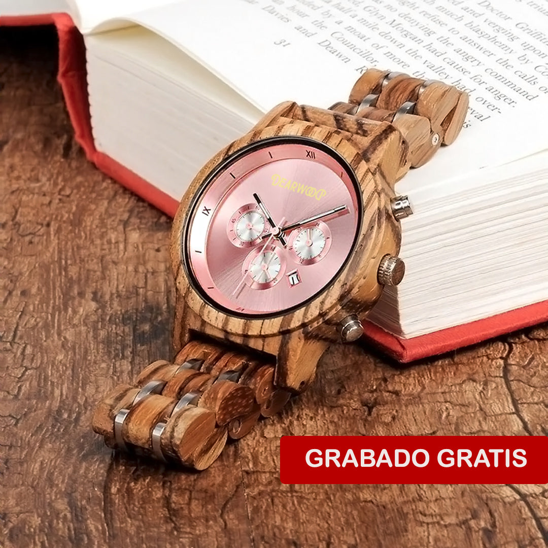 Reloj de madera sakura dearwood