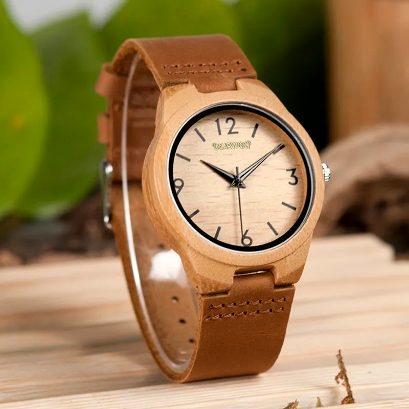 Reloj de madera Sagano con grabado Personalizado Gratis dearwood