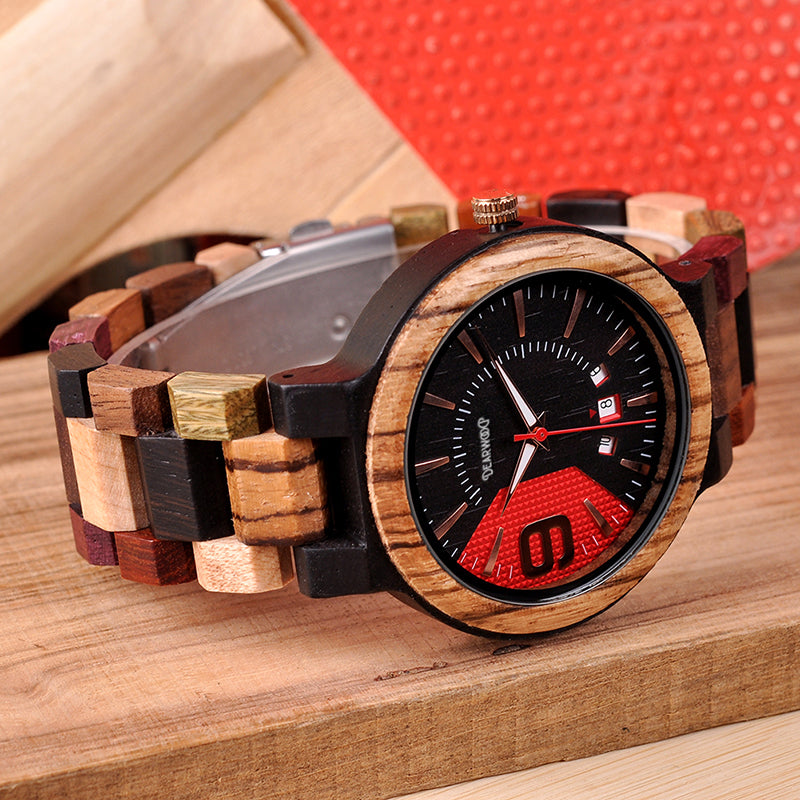  Reloj de Madera Halcón Nocturno Dearwood imagen lateral