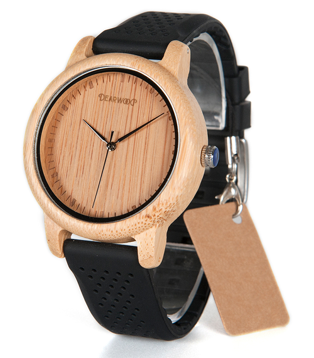 Reloj de Madera Prisma negro Dearwood