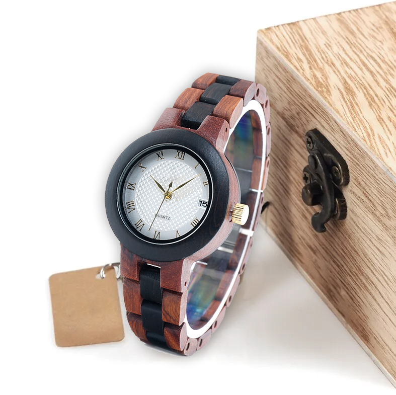 Reloj de madera Orbita lunar Dearwood imagen superior