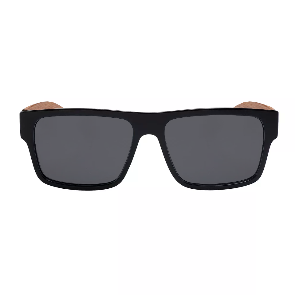 Lentes de sol de Madera Sunset Black polarizado Dearwood vista frontal