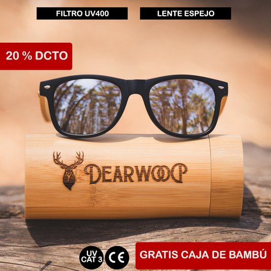 Lentes de sol de madera Buxton Black Basic Dearwood