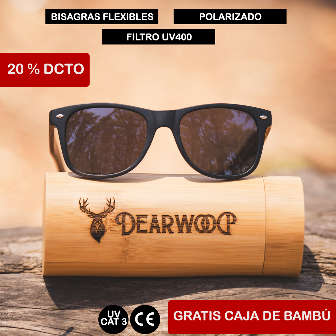 Lentes de sol de madera Buxton Black Dearwood