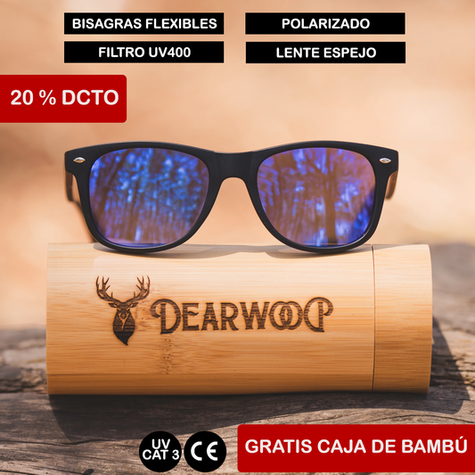 Lentes de sol de madera polarizados Buxton Dark Blue Dearwood