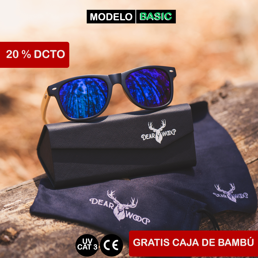 Lentes de sol de Madera Buxton Blue Basic Dearwood