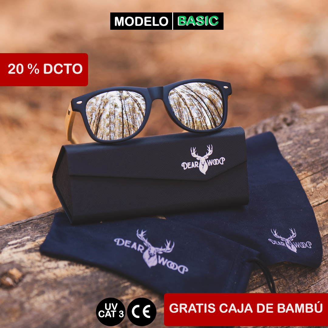 Lentes de sol de madera Buxton Black Basic Dearwood