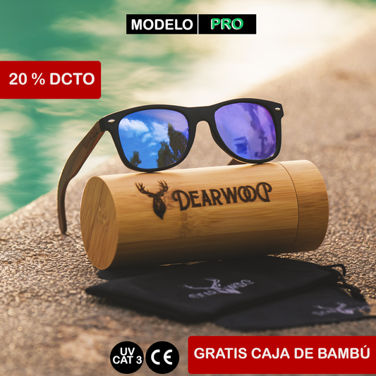 Lentes de sol de madera polarizados Buxton Dark Blue Dearwood