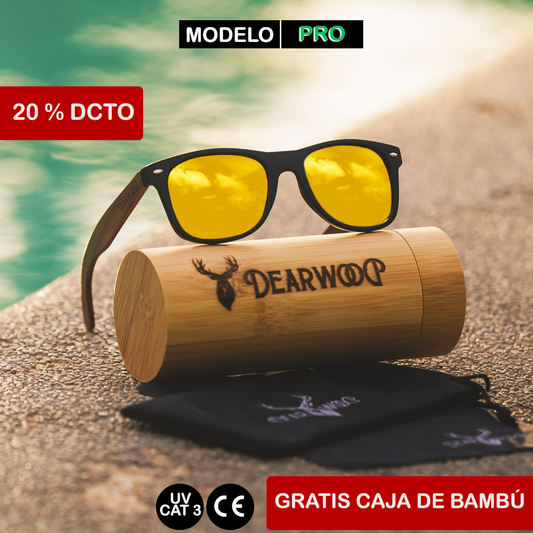 Lentes de sol de madera Buxton Yellow Dearwood