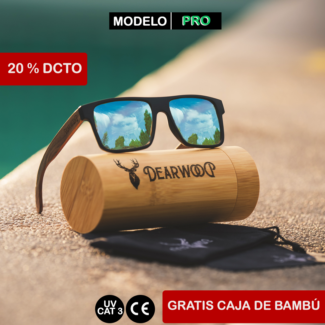 Lentes de sol de Madera Sunset Ice Blue polarizado-tipo espejo Dearwood