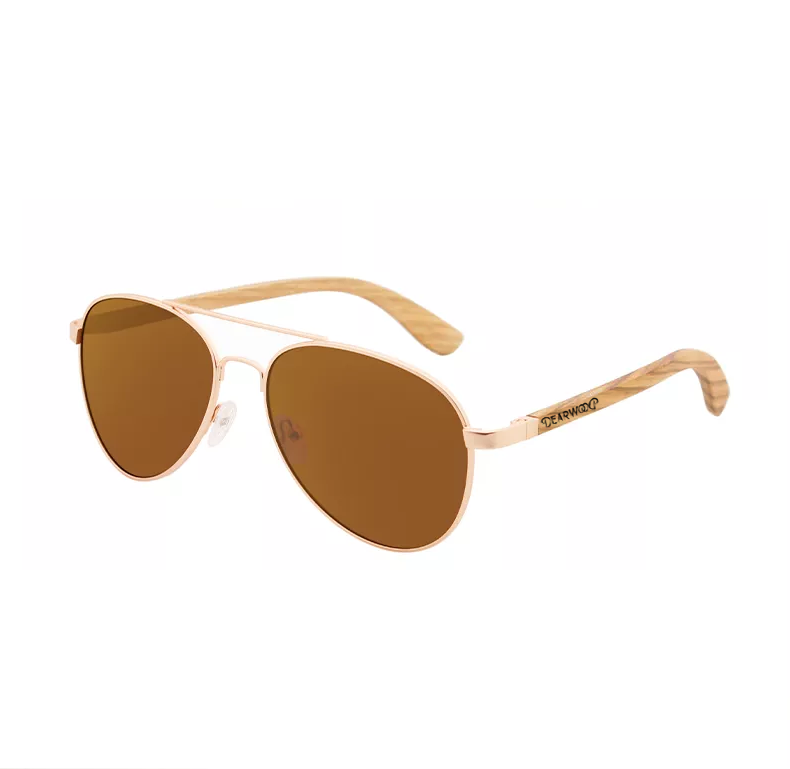 Lentes de sol de madera Maverick Brown Dearwood vista superior