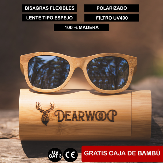 Lentes de sol de Madera polarizado tipo espejo Dearwood