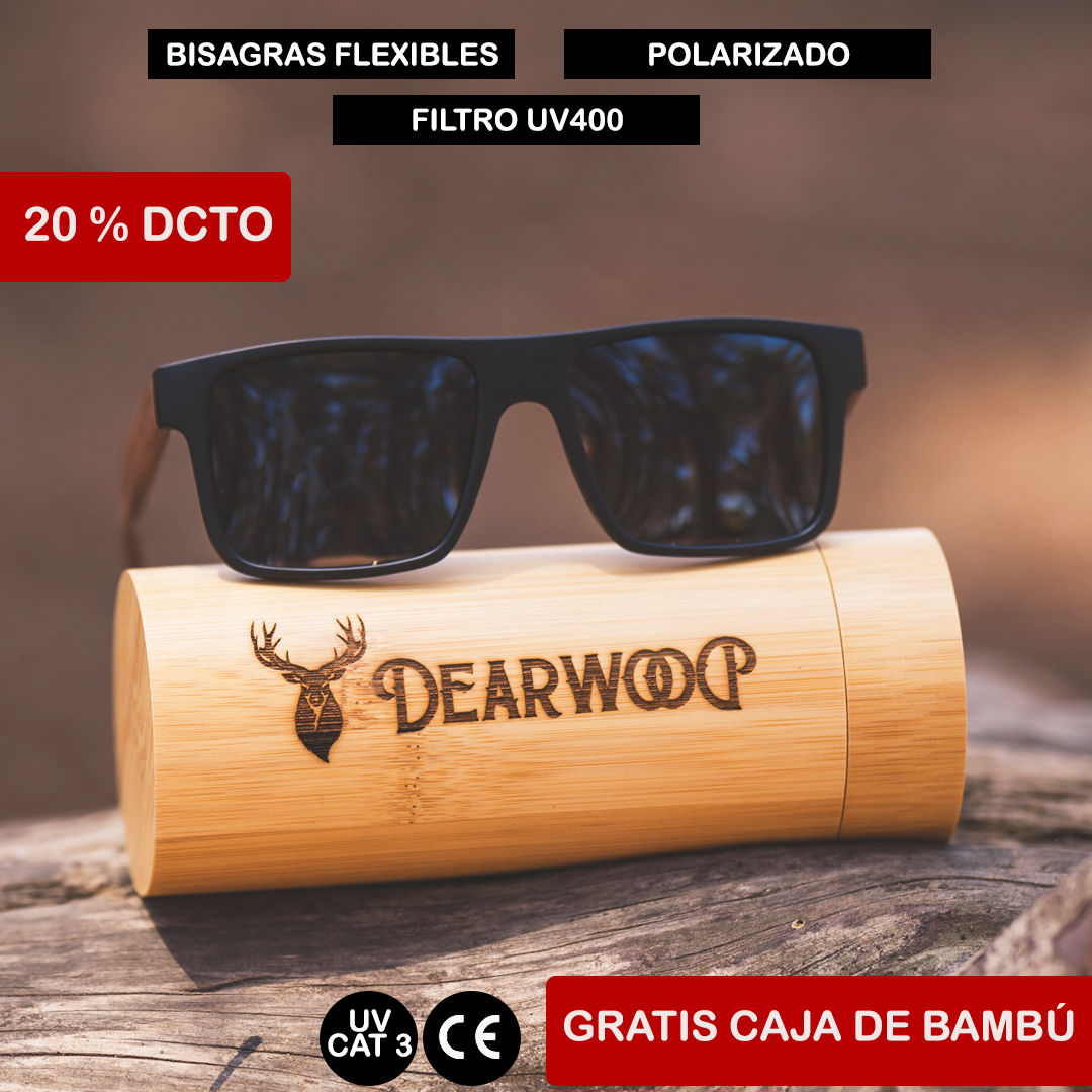 Lentes de sol de Madera Sunset Black polarizado Dearwood