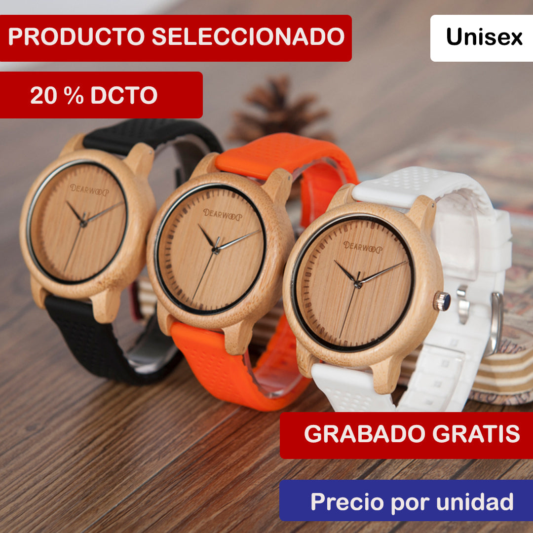  Reloj de Madera Los tres Prismas Dearwood